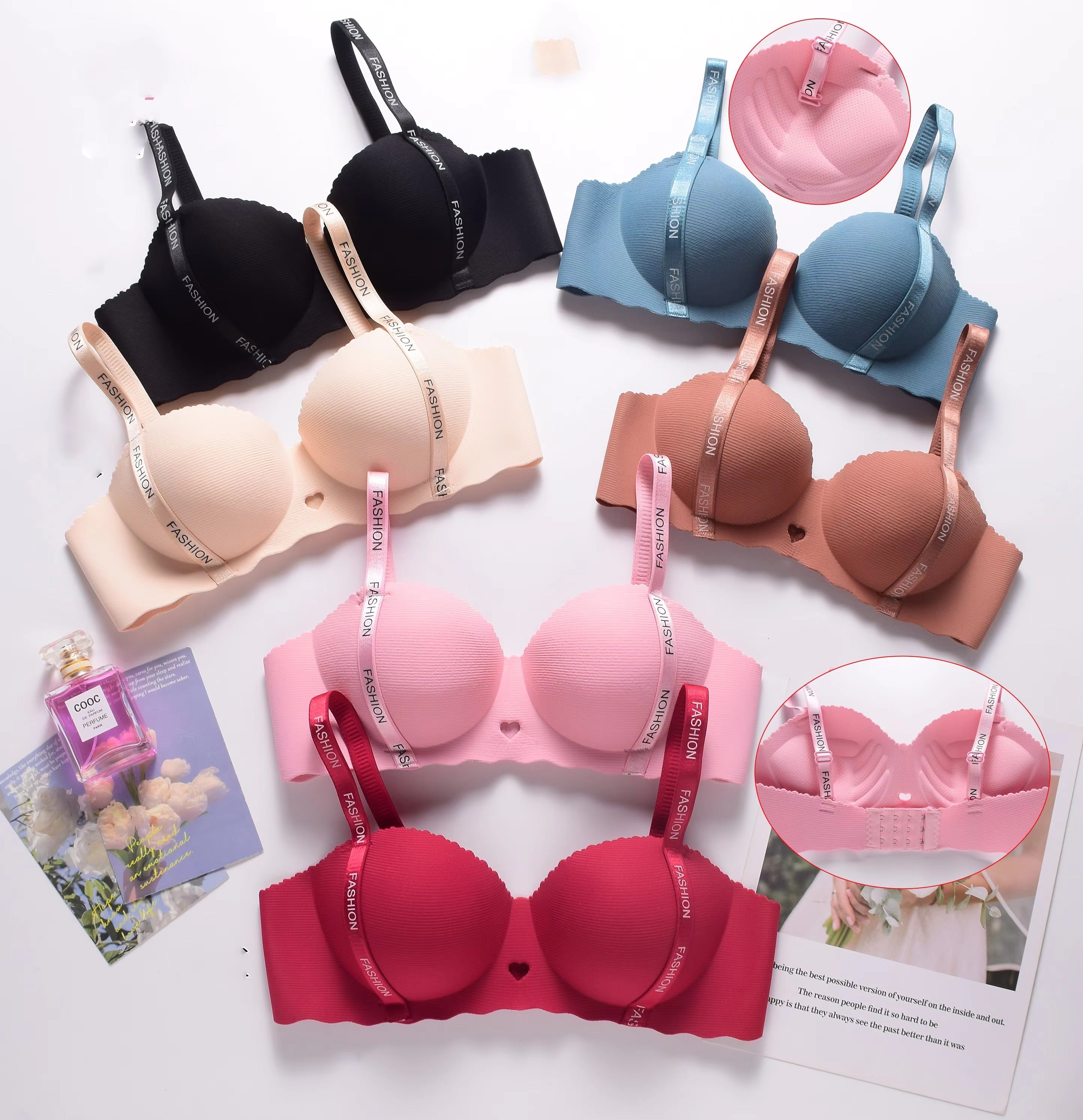 T-Shirt Push-Up Bra with Lined Demi Cup & Trendy Straps – Fashion Comfort Bra for Women