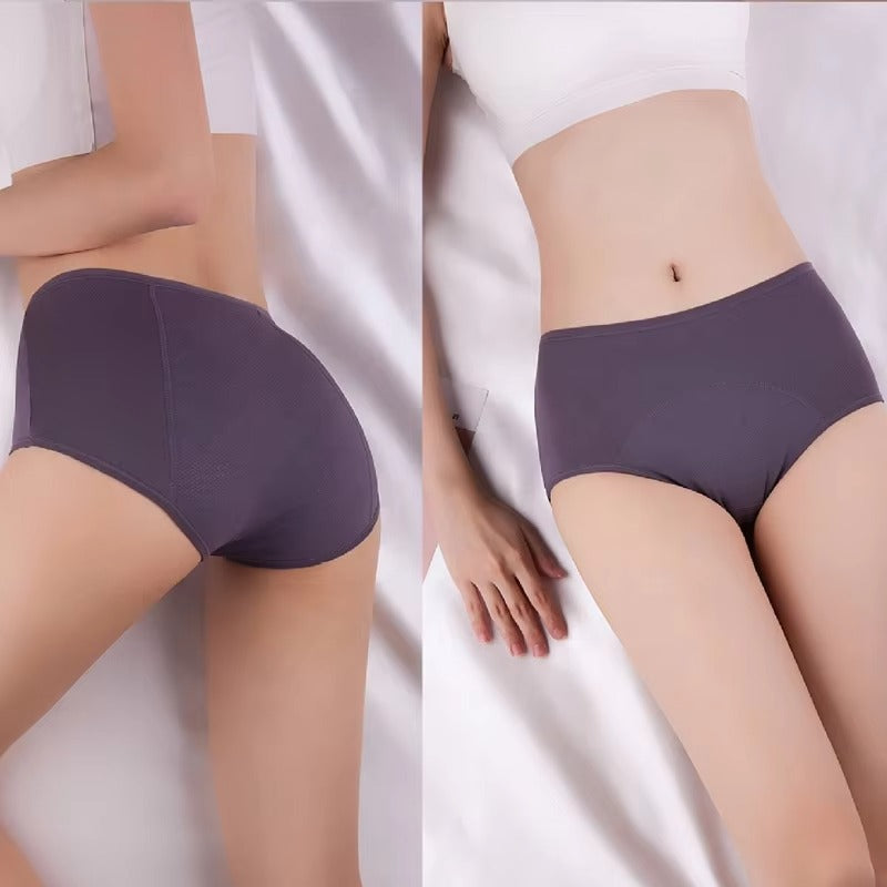 Women’s Cotton Leak Proof Menstrual Period Panties – 2 Layer Breathable Seamless Underwear (Pack of ANY 3)